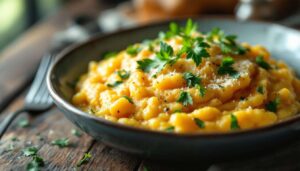 Polenta mit Taleggio: Jetzt wird die Polenta-Trommel gerührt