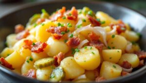 Norddeutscher Kartoffelsalat: traditionelles Gericht zu Weihnachten