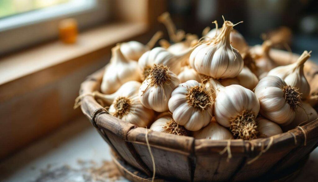 Ich lagere Knoblauch schon seit Jahren. Er trocknet weder aus noch verfault er. So mache ich das – meine Art, Knoblauch zu lagern.