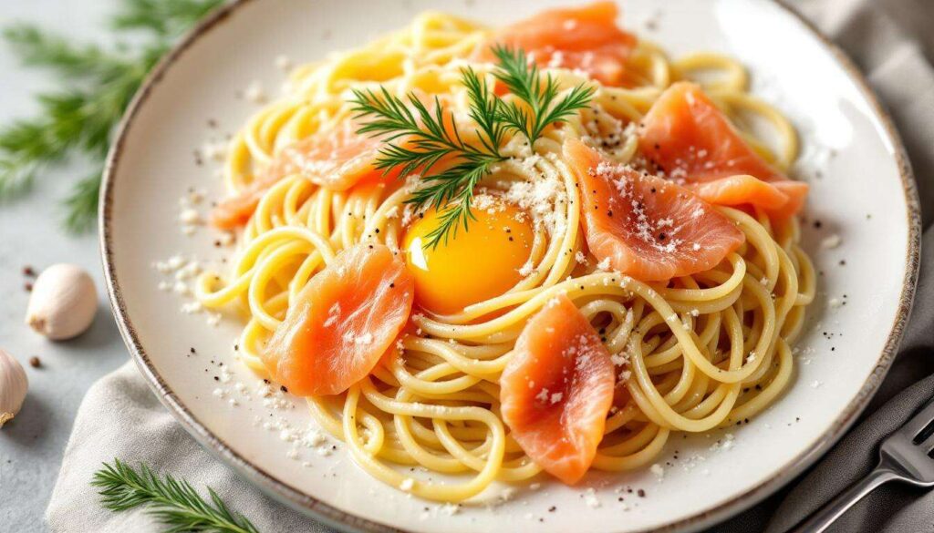 Lachs-Carbonara: italienischer Klassiker mit maritimer Note