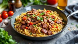 Macht satt und glücklich: Chinakohl-Hackfleisch-Pfanne mit Reis