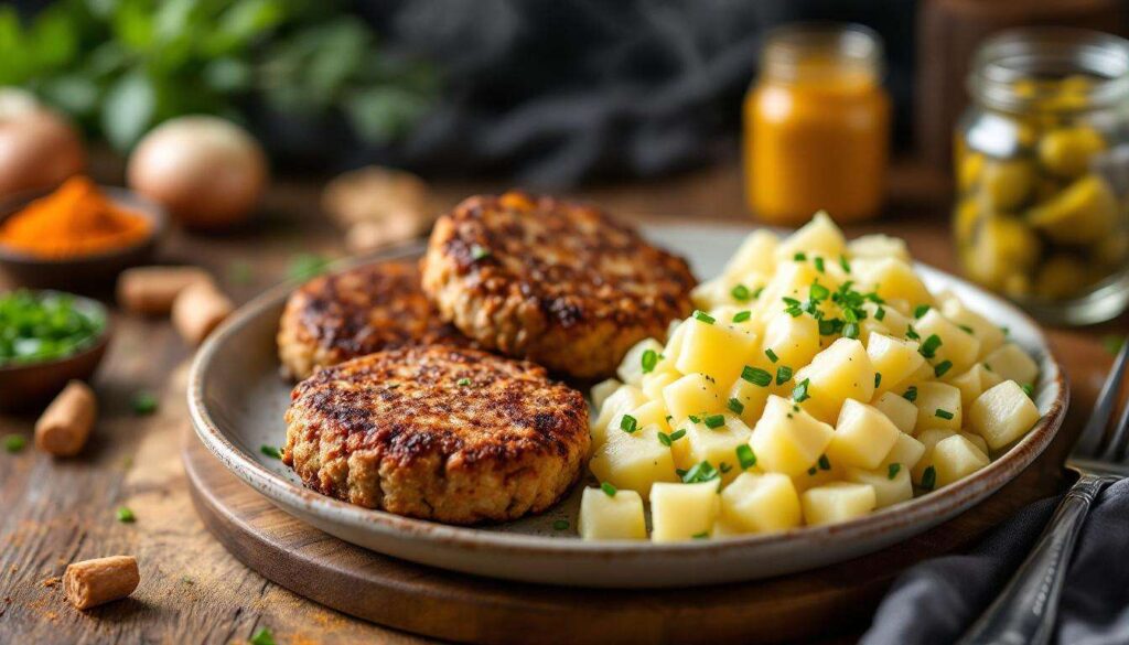 Frikadellen mit Kartoffelsalat (Brühe & Essig): so wird der Klassiker saftig und würzig