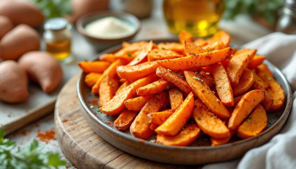 Süßkartoffel-Pommes: Mit diesem Trick werden sie in der Heißluftfritteuse richtig knusprig
